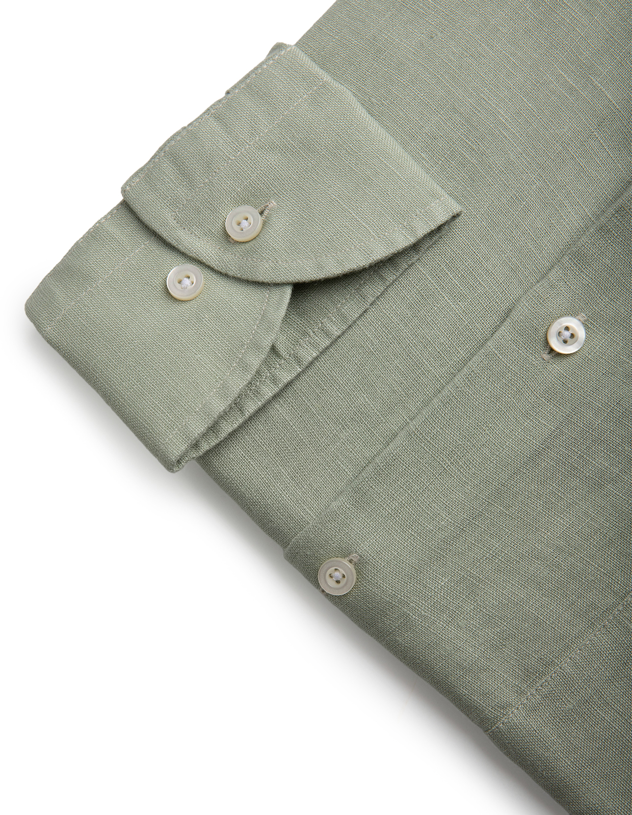 Slim Fit Skjorta Button Down Linne Salvia 40