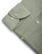 Slim Fit Skjorta Button Down Linne Salvia 40