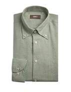 Regular Fit Skjorta Button Down Linne Ljusgrön