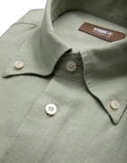 Regular Fit Skjorta Button Down Linne Ljusgrön