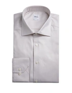Slimline Skjorta Bomull Smårutig Beige/Vit