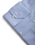 Regular Fit Skjorta Bomull Struktur Ruta Blå/Vit