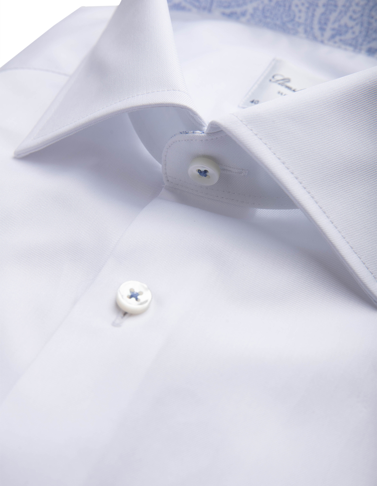 Regular Kontrast Skjorta Twofold Bomull Vit 44