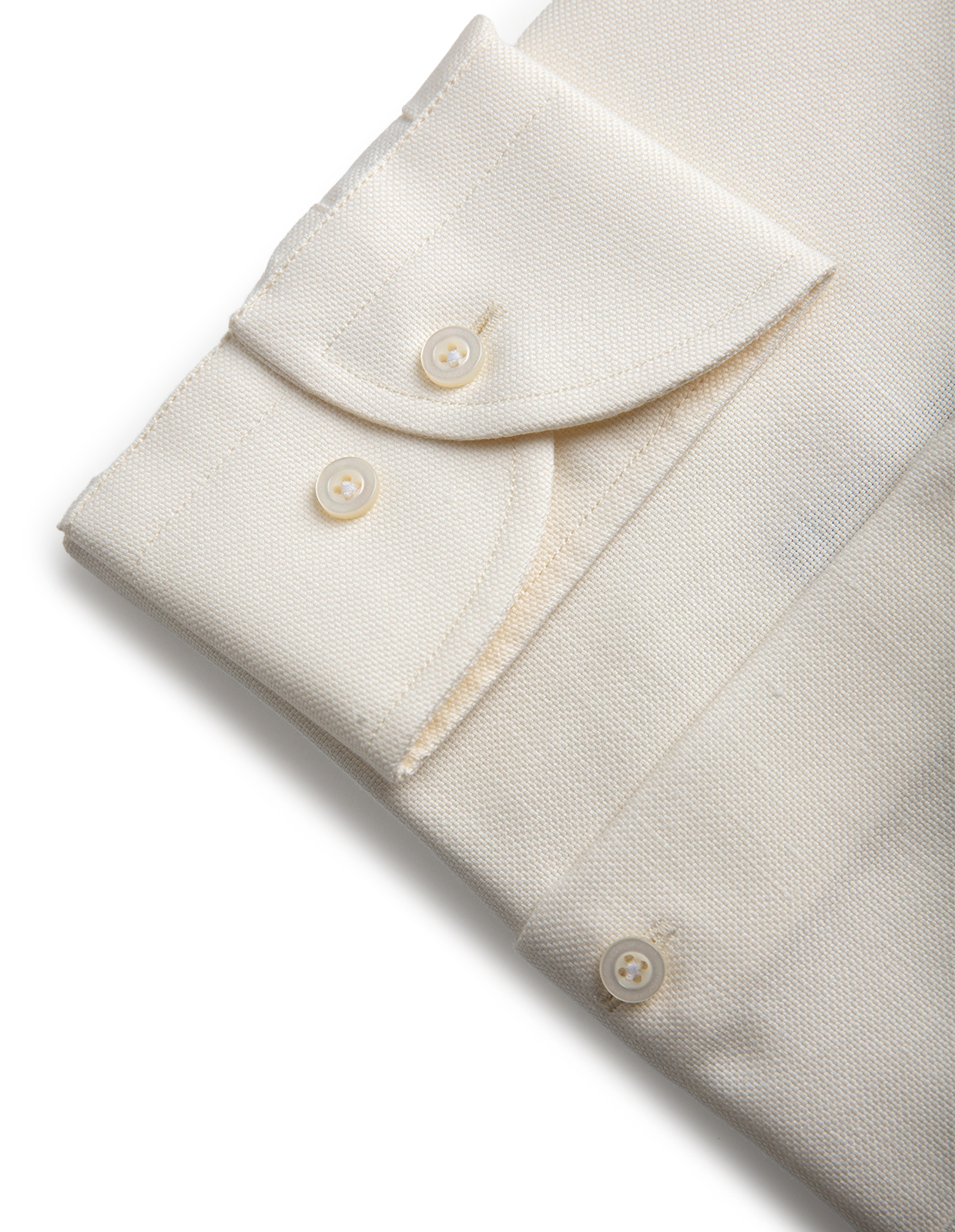 Slim Fit Skjorta Button Down Bomull Hampa Benvit