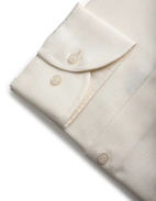 Slim Fit Skjorta Button Down Bomull Hampa Benvit