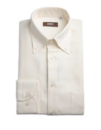 Regular Fit Skjorta Button Down Bomull Hampa Benvit