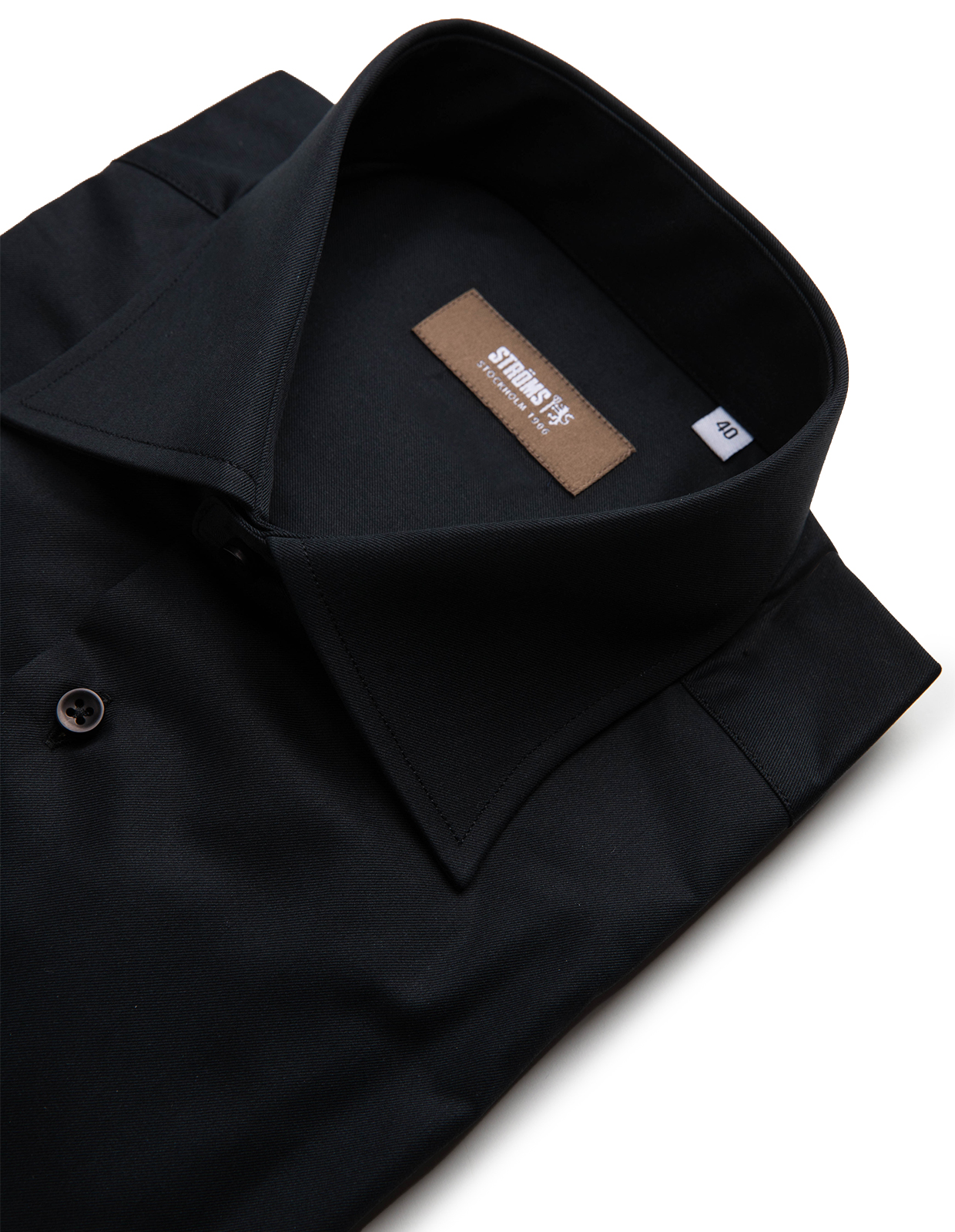 Slim Fit Skjorta Bomull Svart