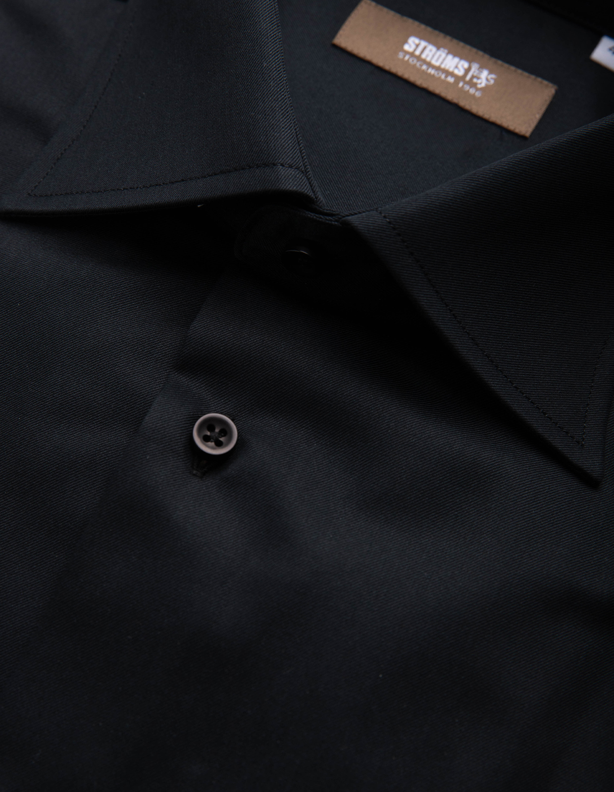 Slim Fit Skjorta Bomull Svart