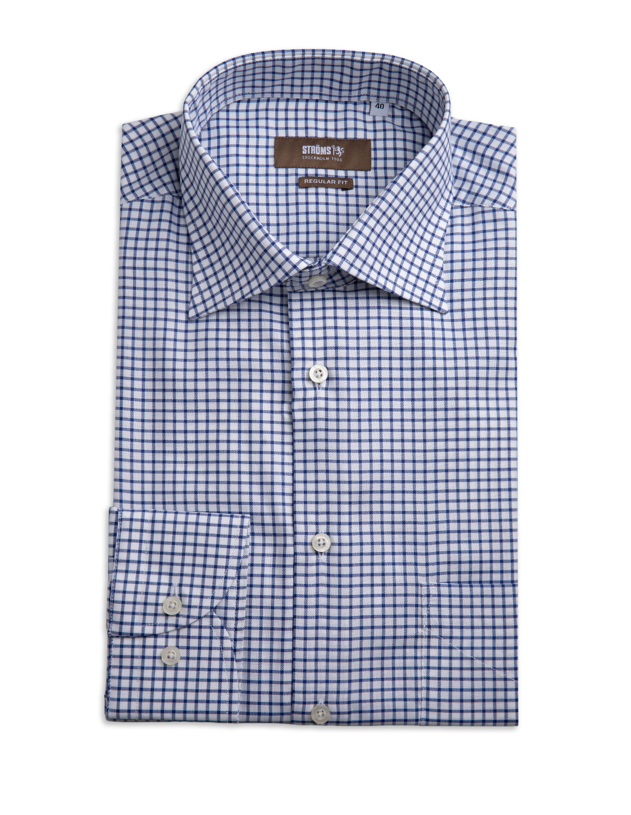 Regular Fit Skjorta Oxford Gingham Blå/Vit