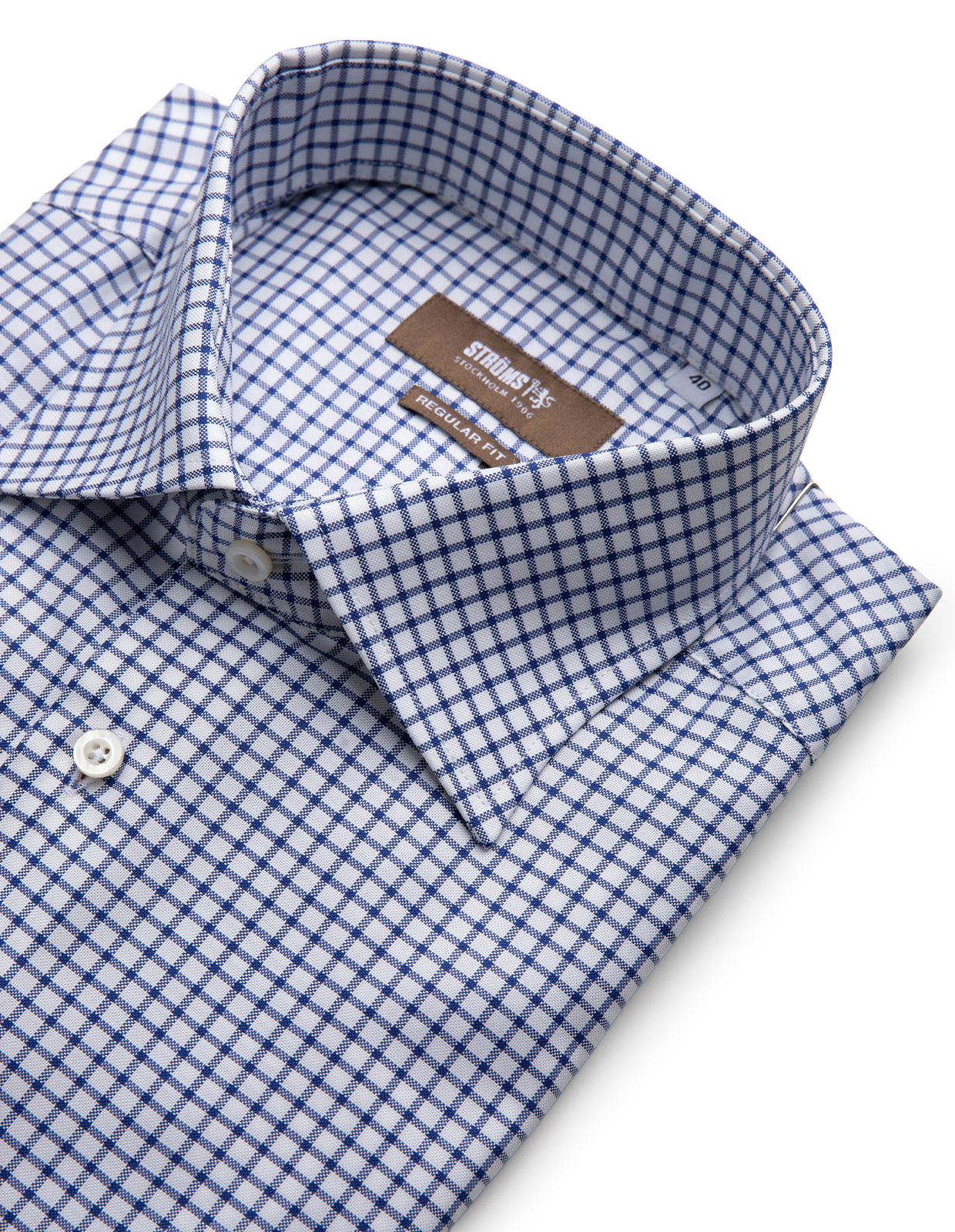 Regular Fit Skjorta Oxford Gingham Blå/Vit