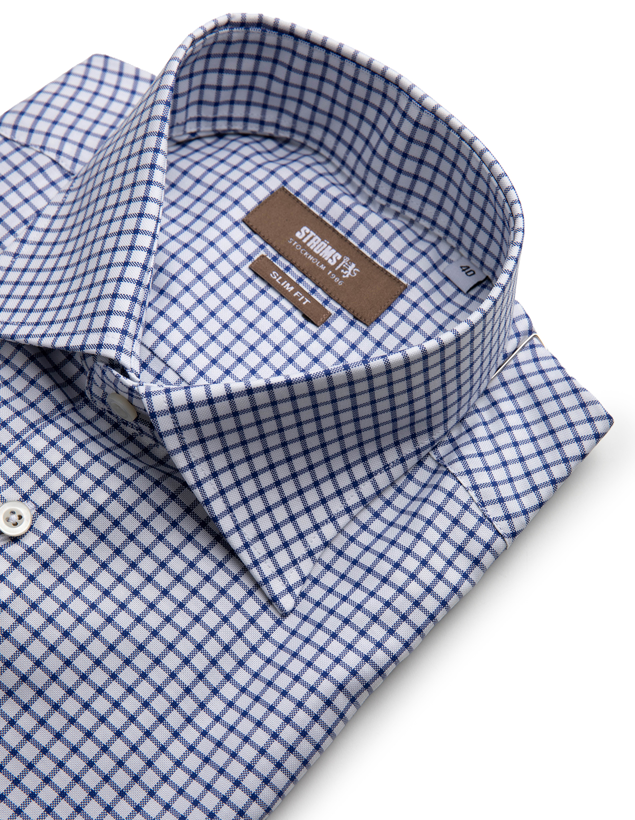 Slim Fit XLÄ Skjorta Oxford Gingham Blå/Vit