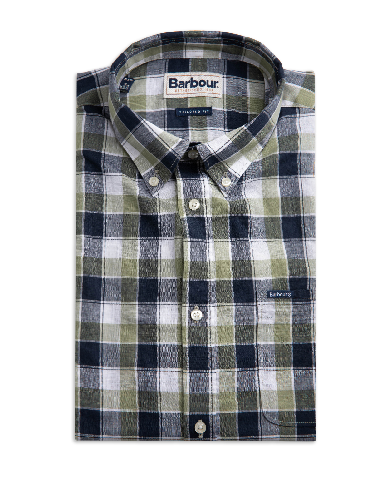 Harwood Skjorta Tailored Ginghamrutig Olivgrön