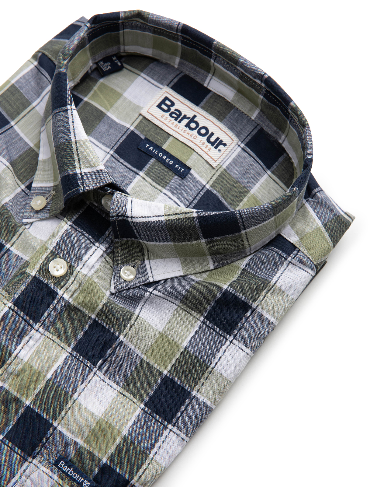 Harwood Skjorta Tailored Ginghamrutig Olivgrön