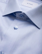 Slim Fit Kontrast Skjorta Signature Twill Ljusblå