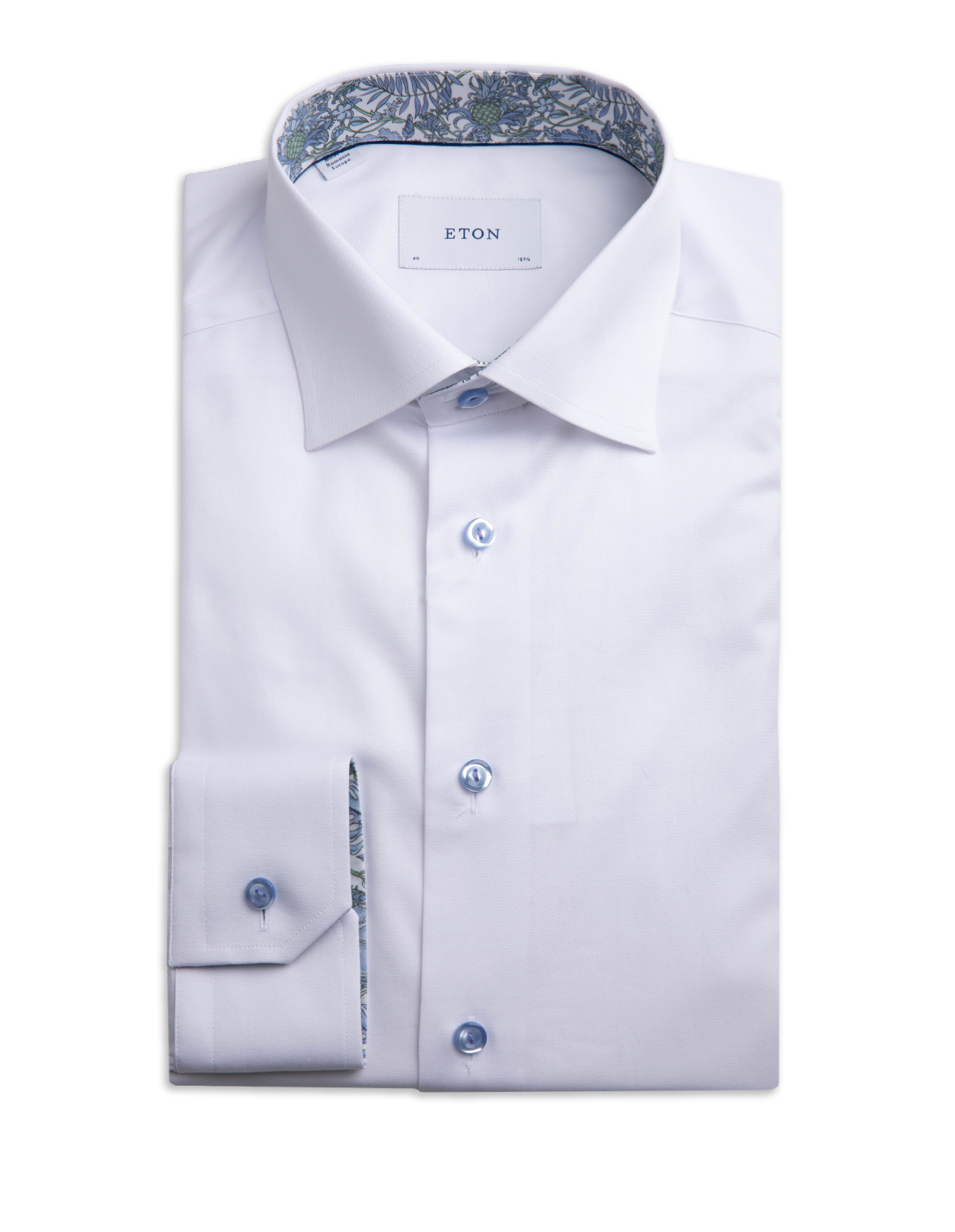 Contemporary Fit Kontrast Skjorta Signature Twill Vit 41