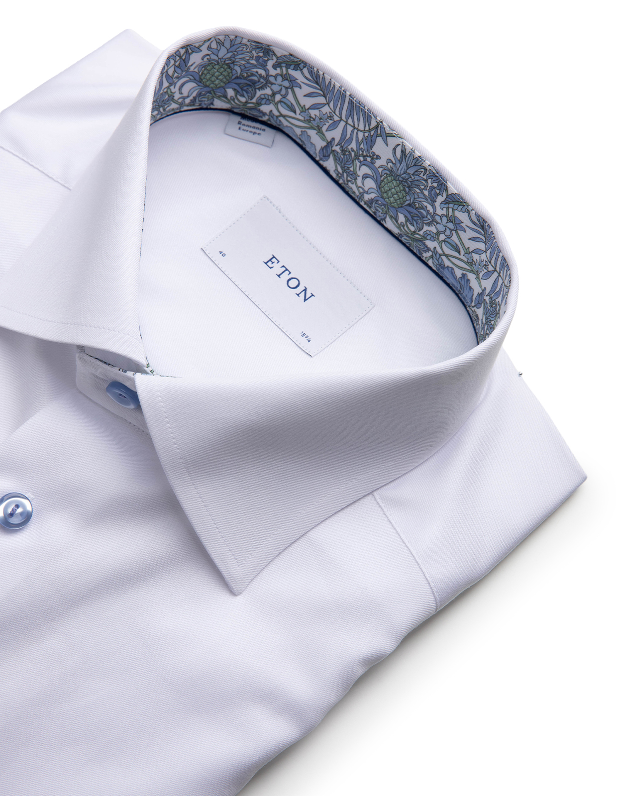 Contemporary Fit Kontrast Skjorta Signature Twill Vit