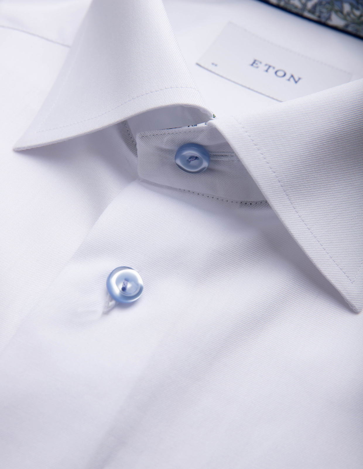 Contemporary Fit Kontrast Skjorta Signature Twill Vit 41