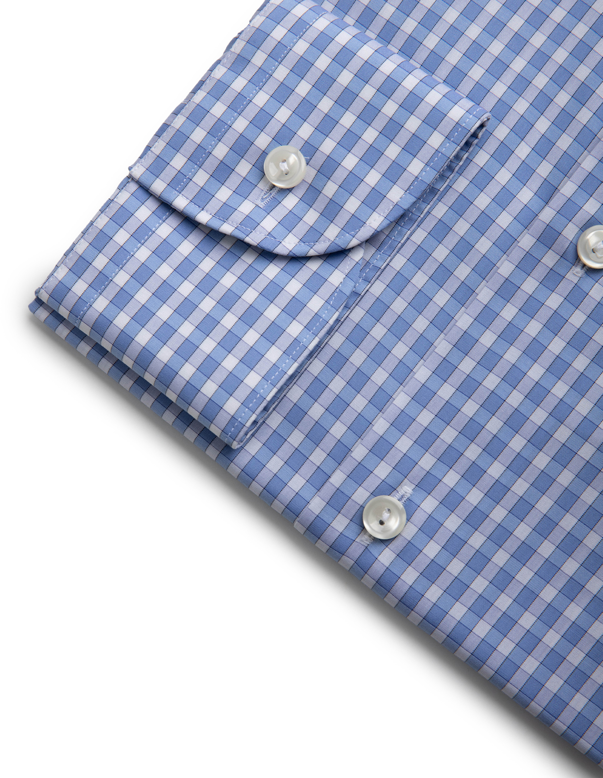 Slim Fit Skjorta Breeze Poplin Rutig Blå