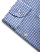 Slim Fit Skjorta Breeze Poplin Rutig Blå