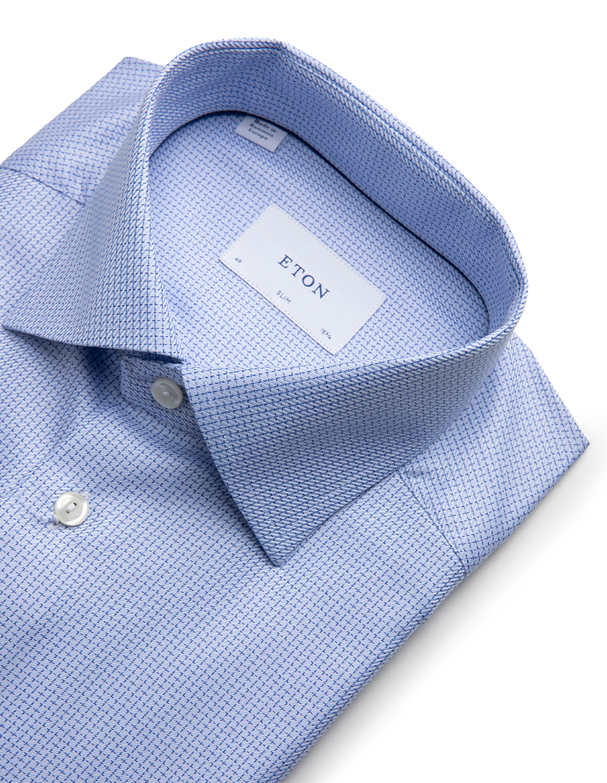 Slim Fit Skjorta Signature Twill Blå