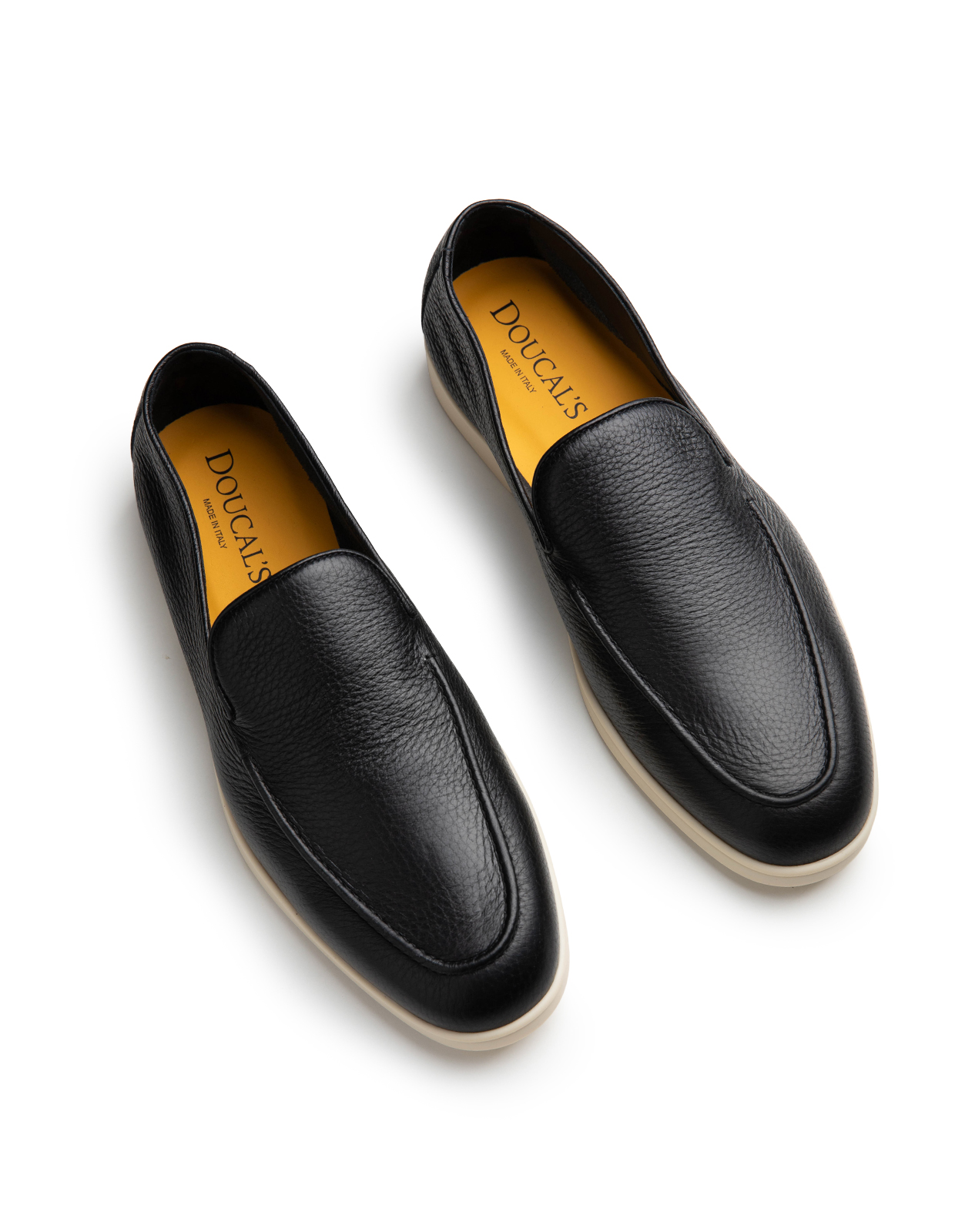 Boat Loafer Sko Präglat Läder Svart