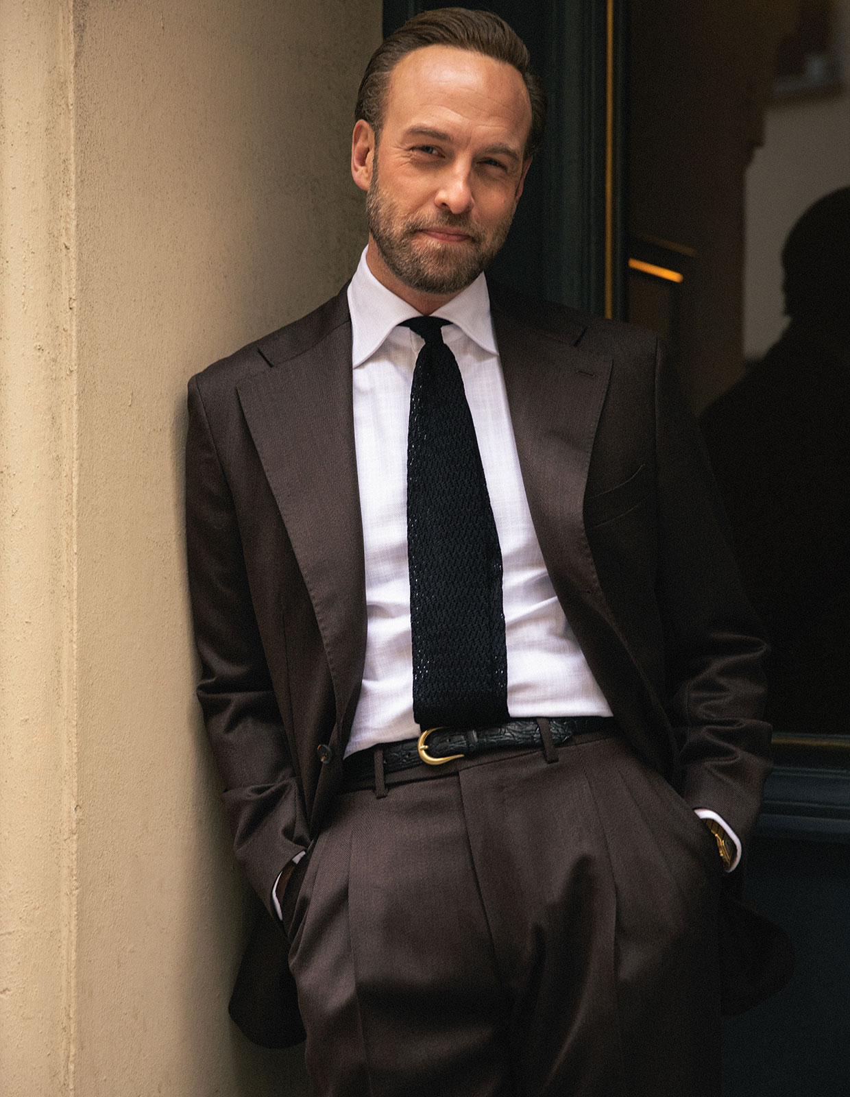 Sartorial Jacket Covert Ull Mörkbrun