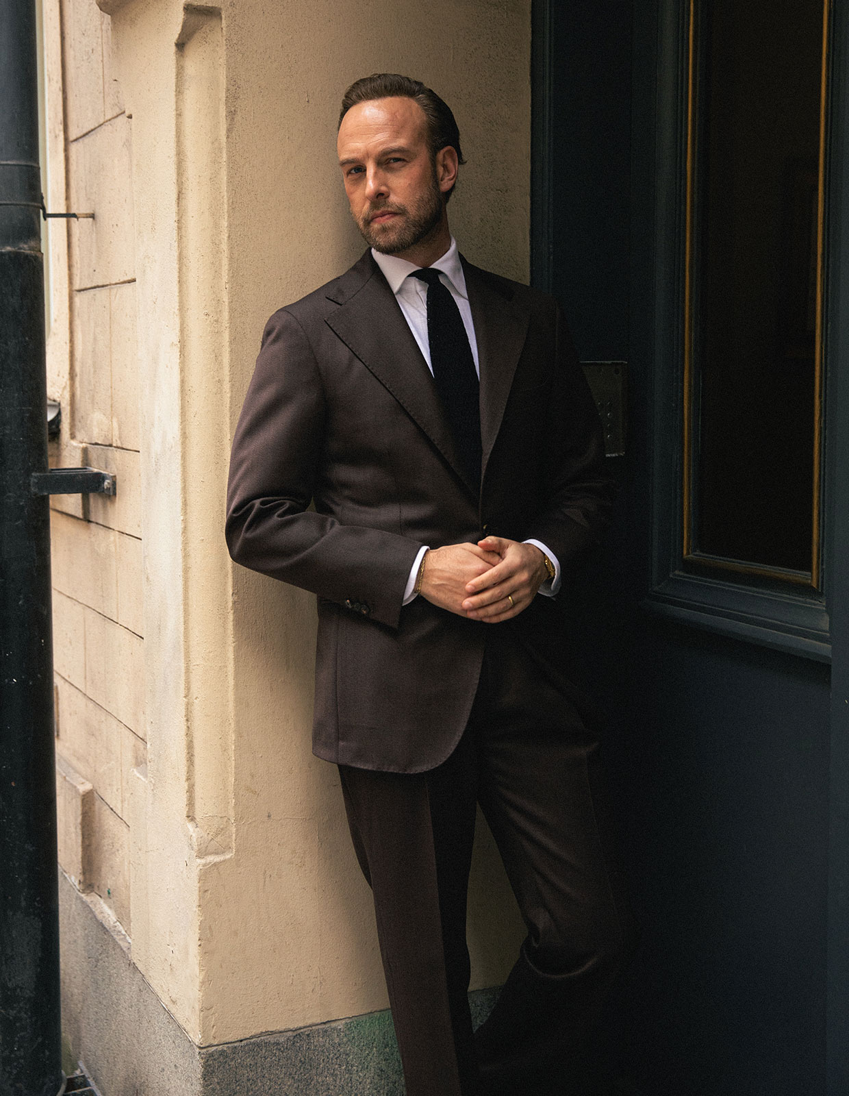 Sartorial Jacket Covert Ull Mörkbrun