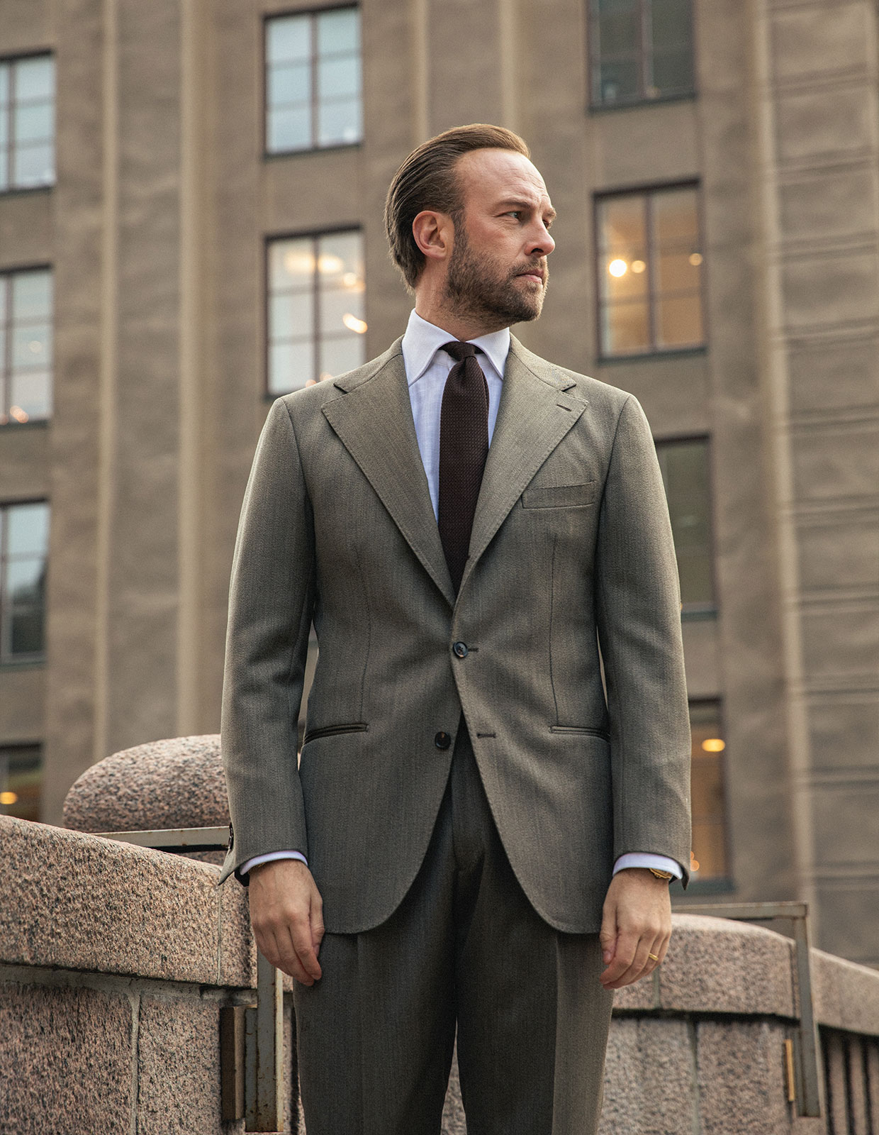 Sartorial Jacket Covert Ull Mörkbeige