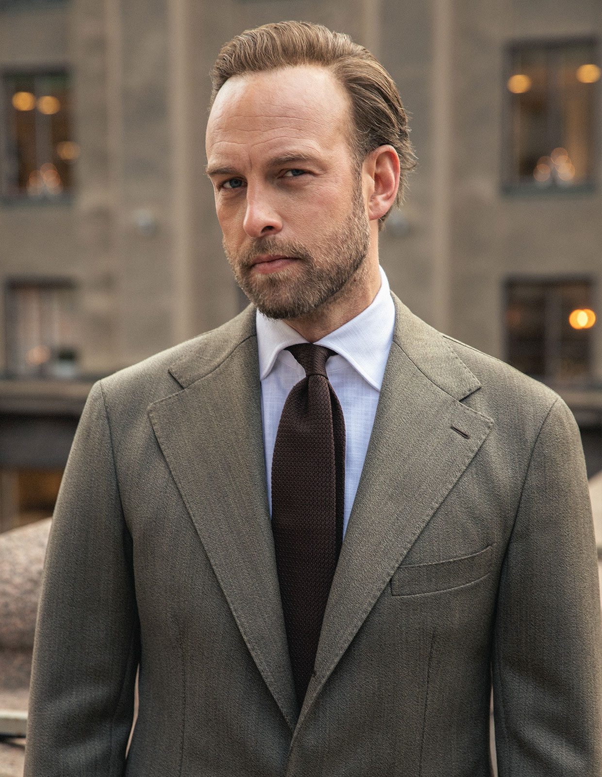 Sartorial Jacket Covert Ull Mörkbeige 48