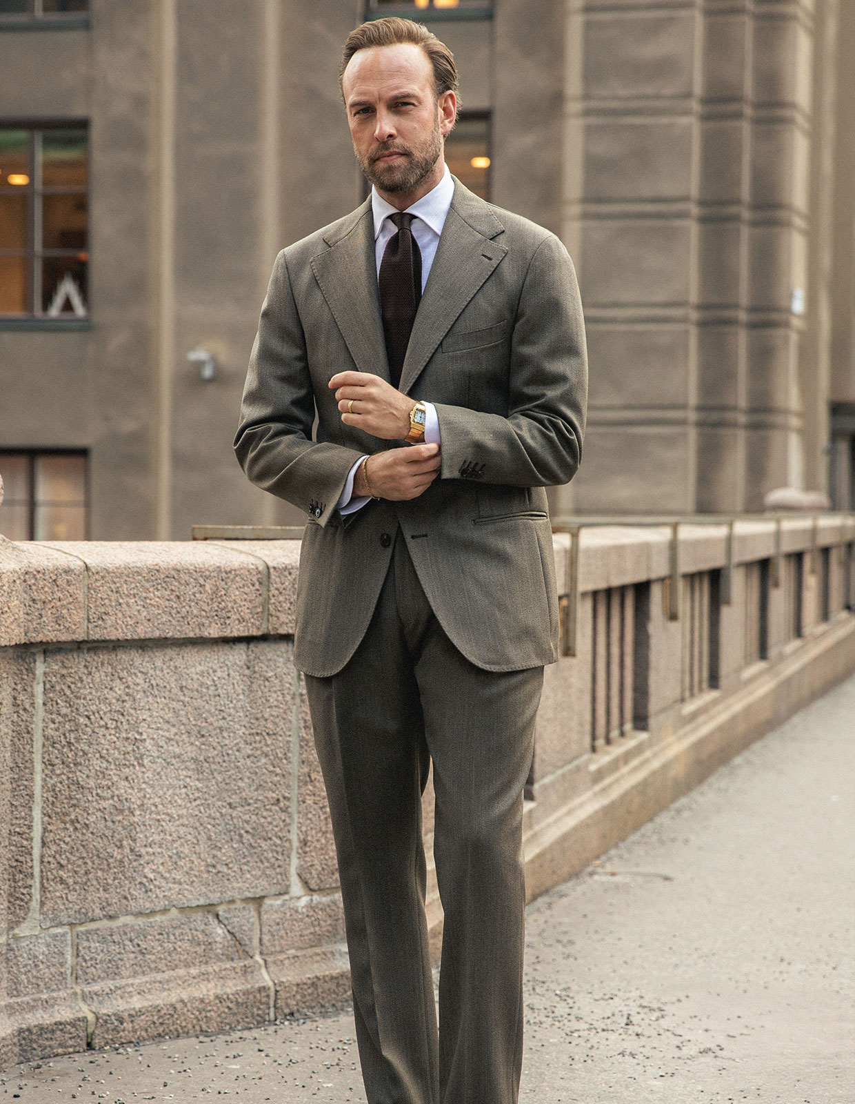 Sartorial Jacket Covert Ull Mörkbeige 48