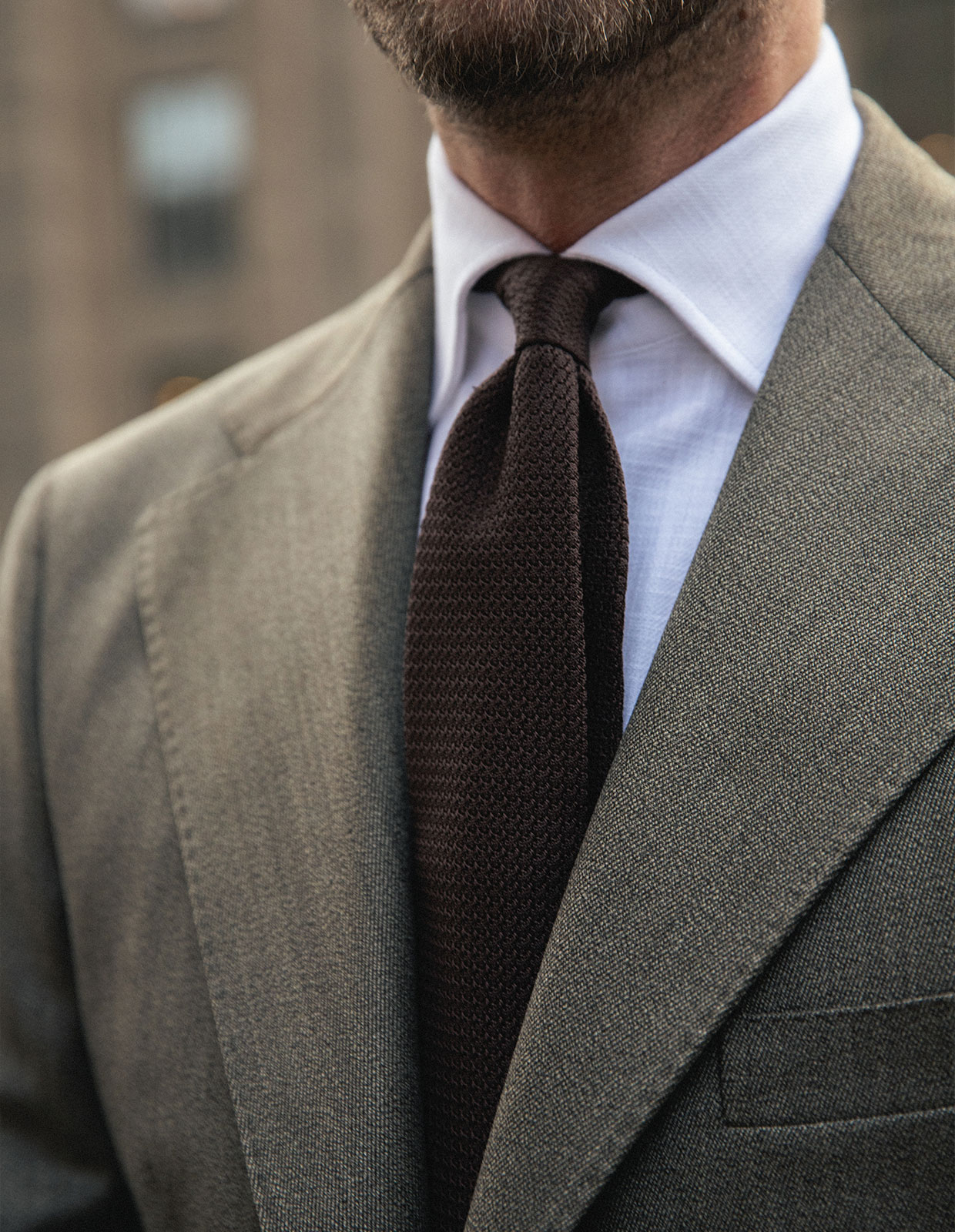 Sartorial Jacket Covert Ull Mörkbeige 48