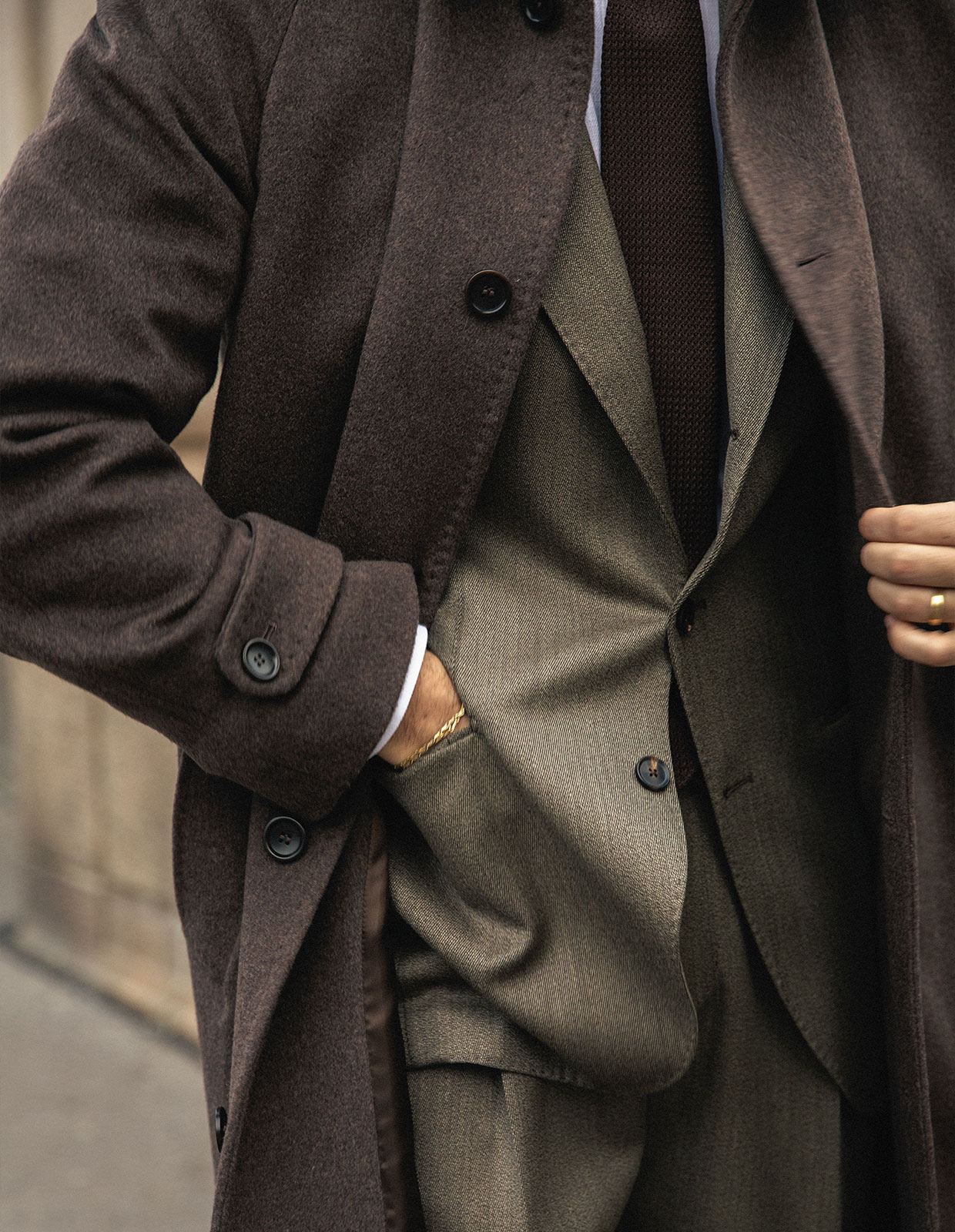 Sartorial Jacket Covert Ull Mörkbeige 48