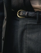 Sartorial Trouser II Dubbelplissering Covert Ull Mörkgrå