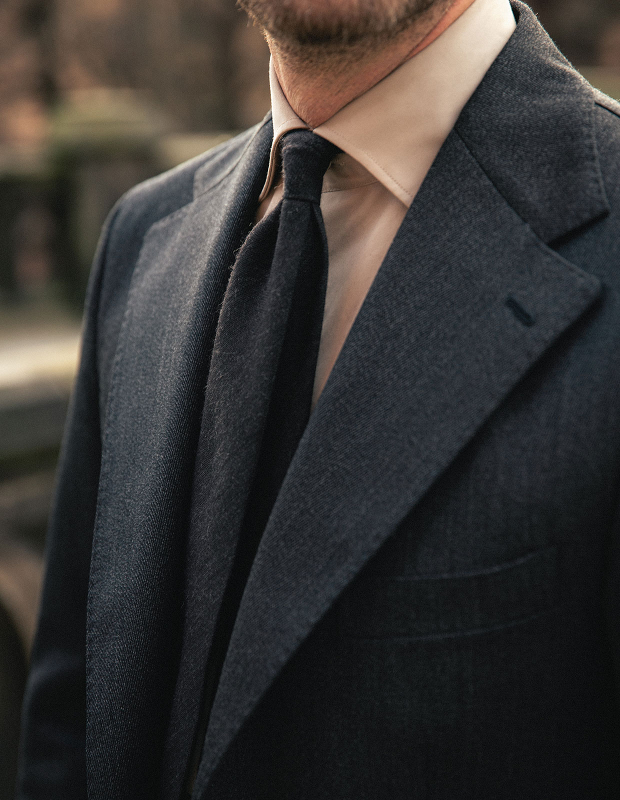 Sartorial Shirt Lättviktsbomull Mörkbeige