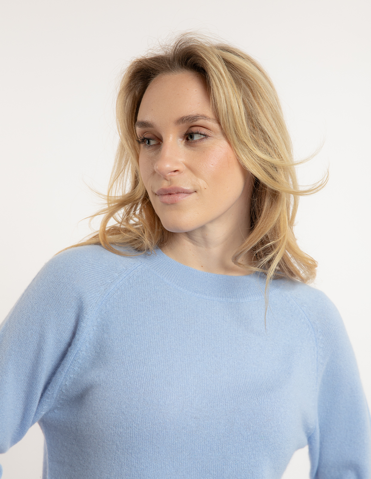 Shirin Tröja Cashmere Ljusblå