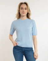 Signe T-shirt Ull/Cashmere Ljusblå