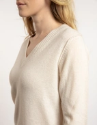 Sol V-Neck Ull/Cashmere Ljusbeige