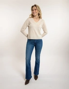 Sol V-Neck Ull/Cashmere Ljusbeige