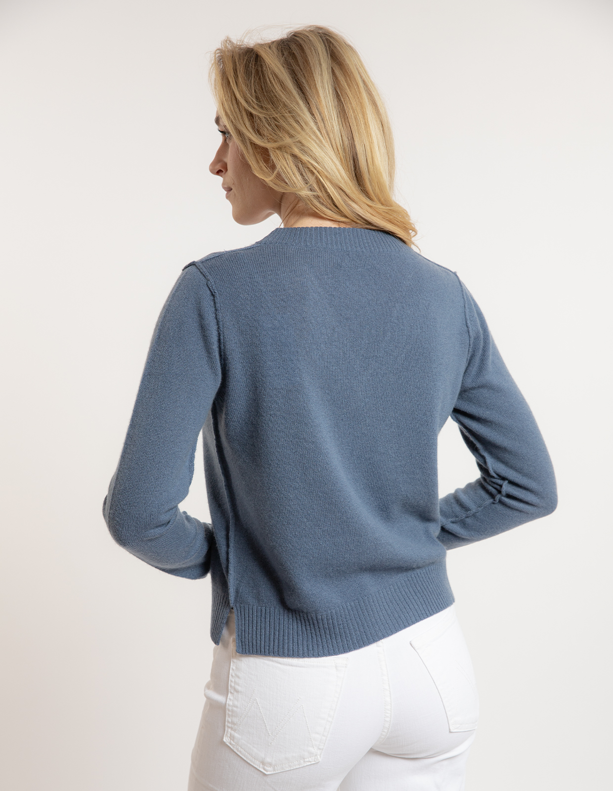 Sol V-Neck Ull/Cashmere Blå