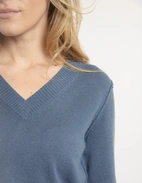 Sol V-Neck Ull/Cashmere Blå
