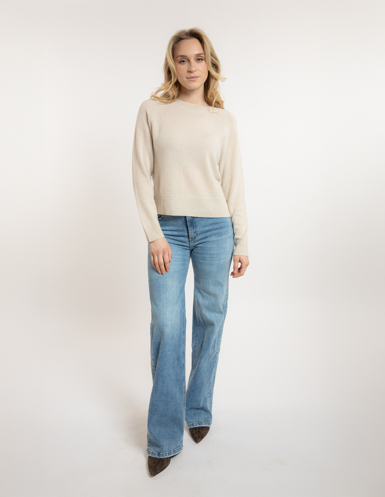 Shirin Tröja Cashmere Ljusbeige