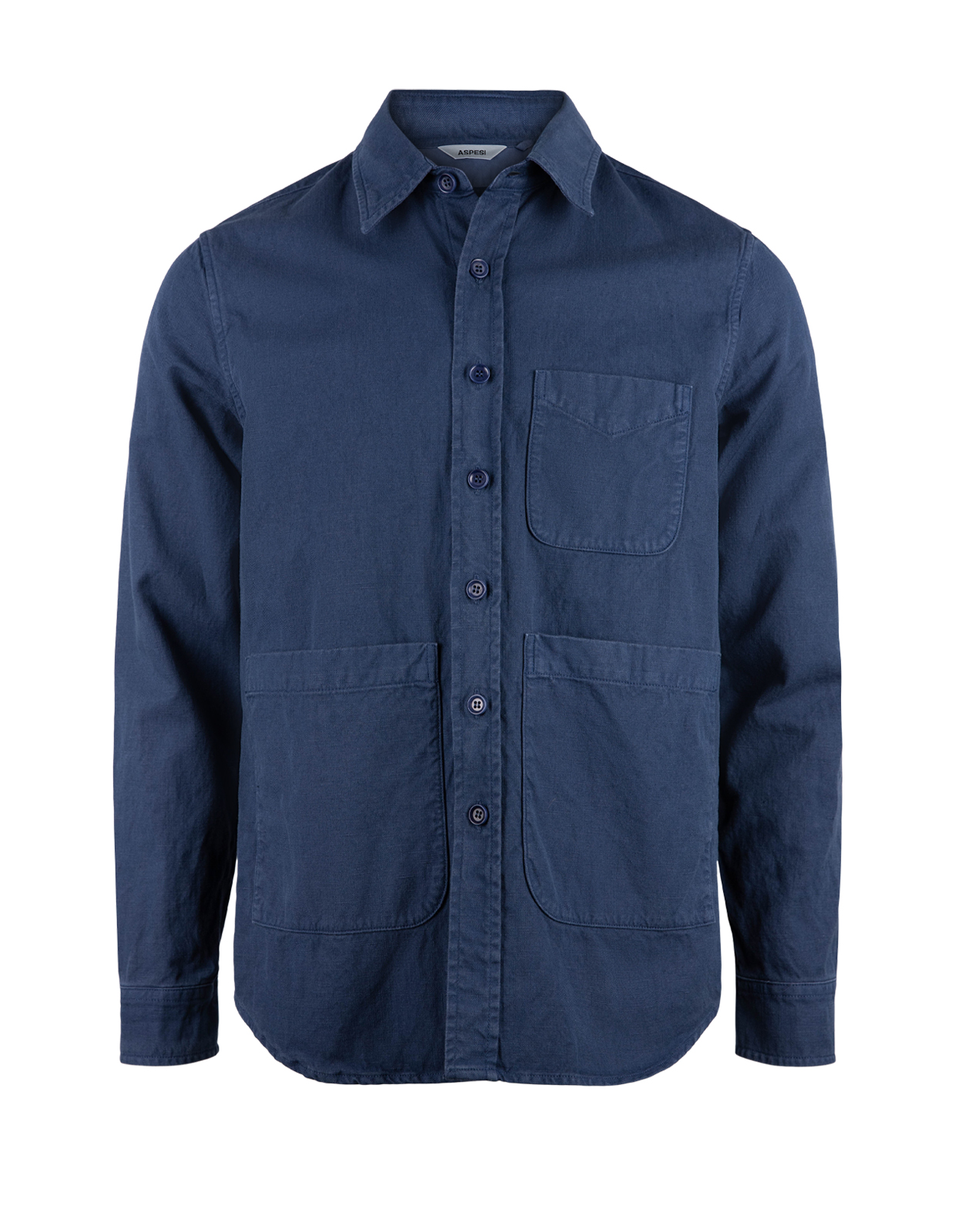 Utility Overshirt Bomull Linne Marinblå