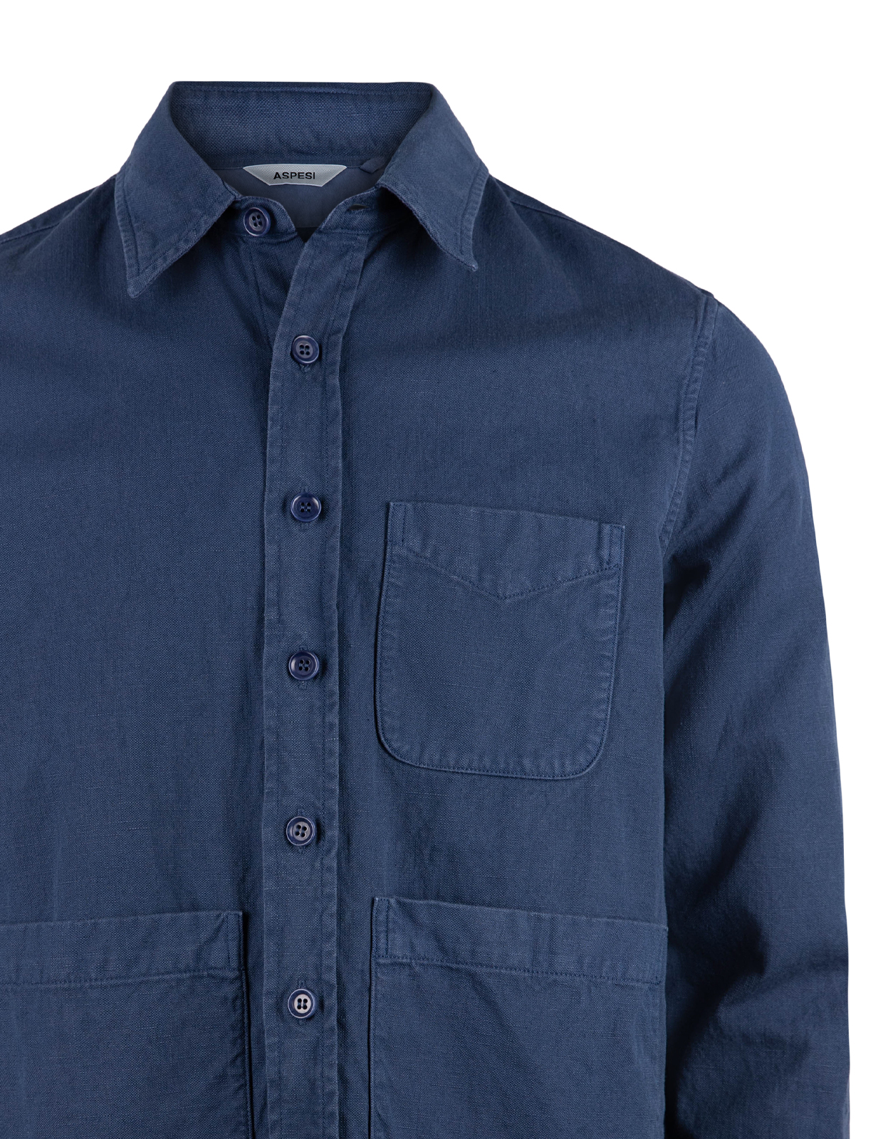 Utility Overshirt Bomull Linne Marinblå