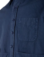 Utility Overshirt Bomull Linne Marinblå