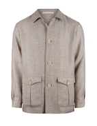 Dalila Kavaj Overshirt Fiskben Linne Ull Beige