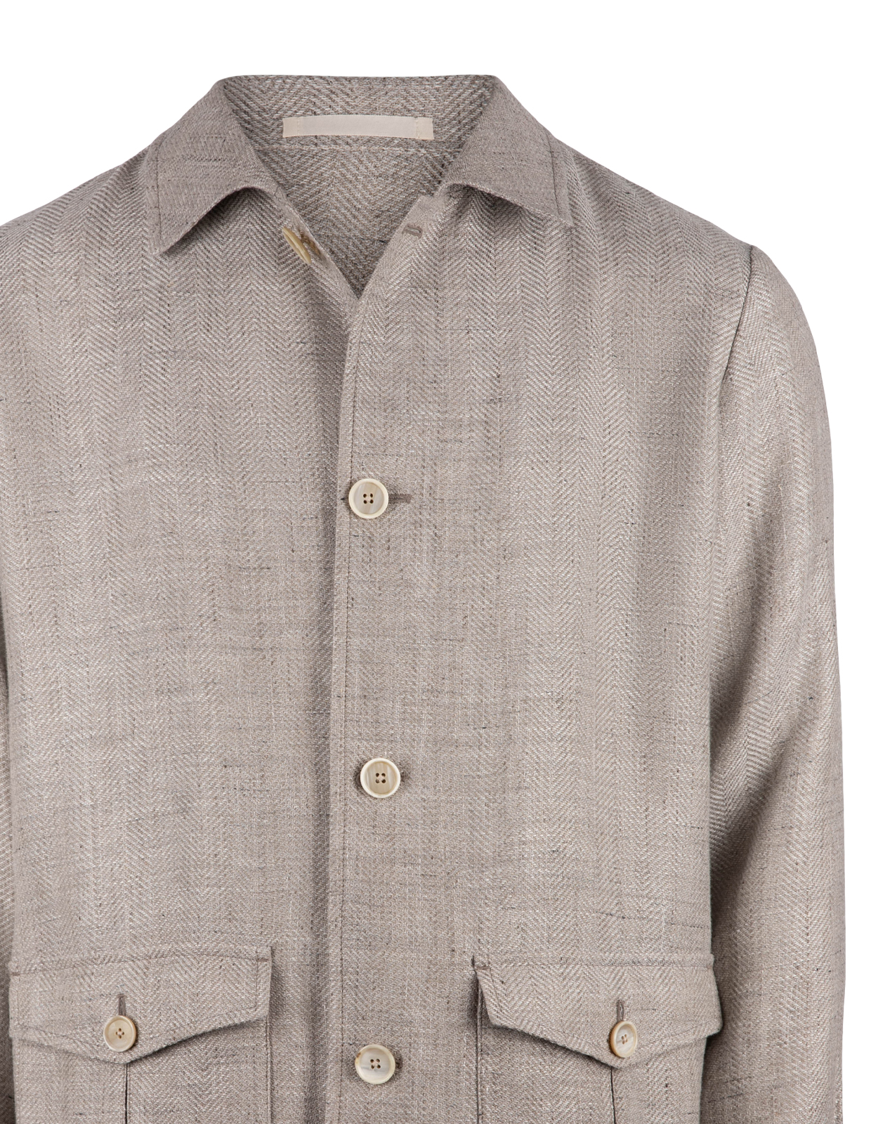 Dalila Kavaj Overshirt Fiskben Linne Ull Beige