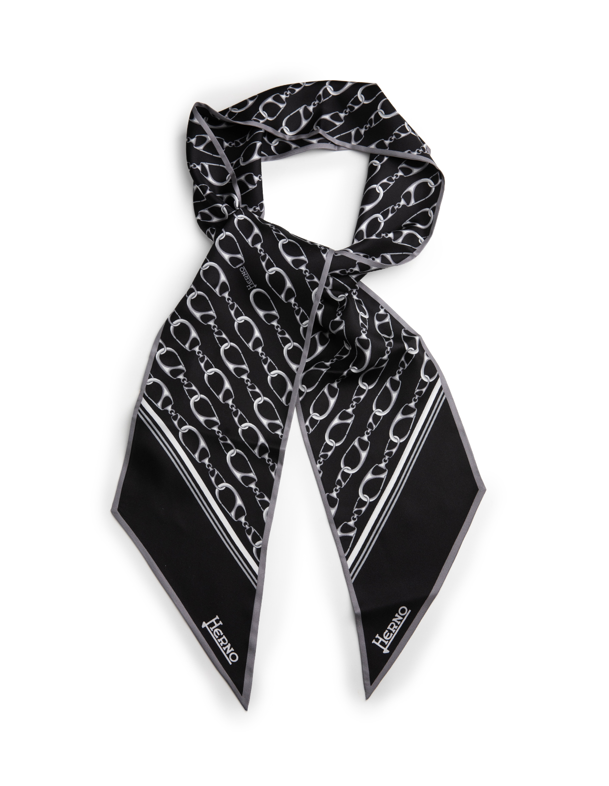 Logo Scarf Siden Svart One Size