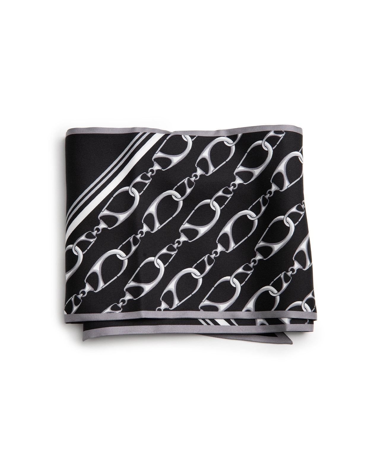 Logo Scarf Siden Svart One Size