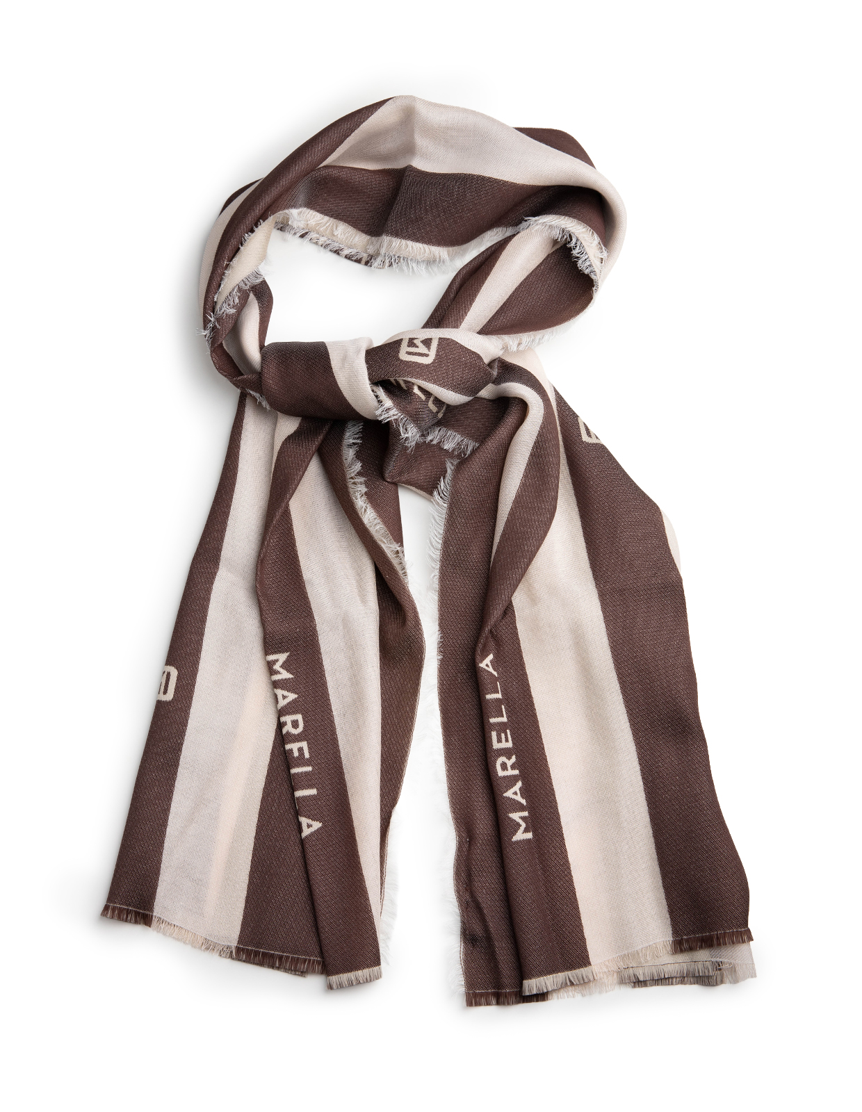 MLAdamino Scarf Mörkbrun/Benvit One Size