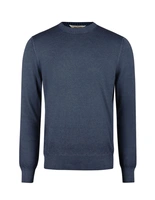 Tröja Rundhals Vintage S Merino Blå